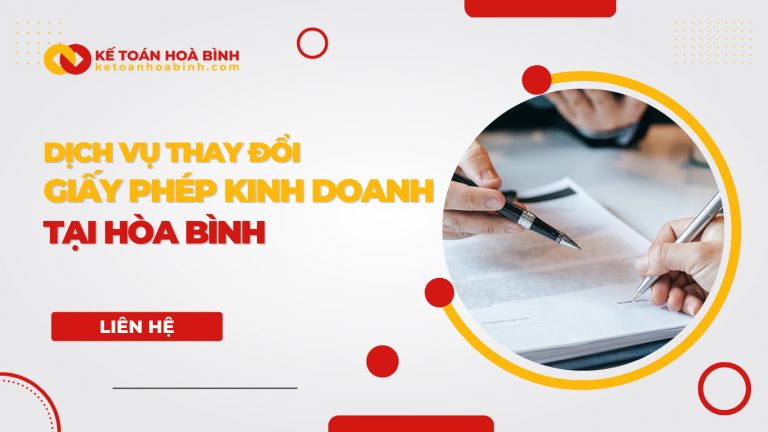 Dịch vụ thay đổi giấy phép kinh doanh tại Hòa Bình