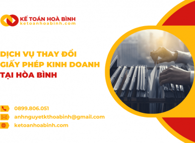 Thay đổi giấy phép kinh doanh tại Hòa Bình